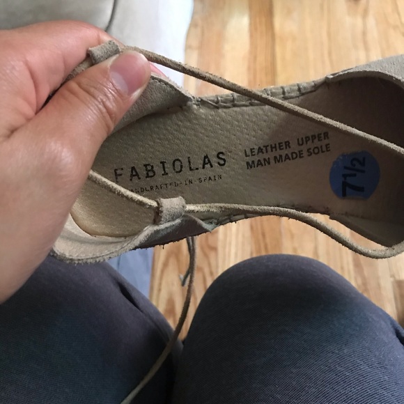 Fabiolas Tan Suede Tie-up Espadrilles, size 7 1/2 - Picture 9 of 13